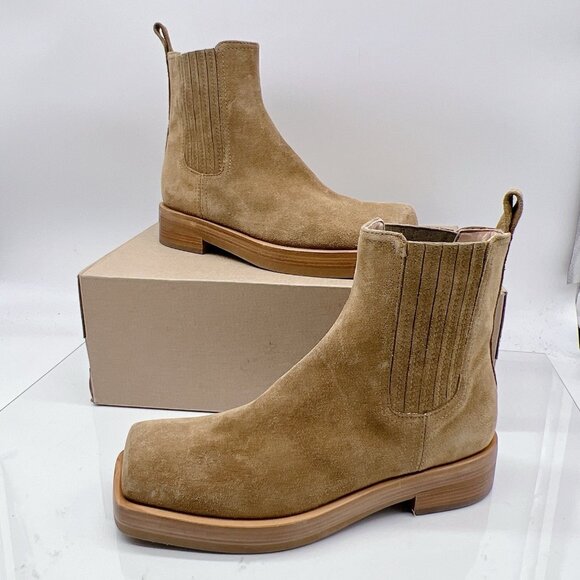 AGL Rina Women’s Ankle Boots Camel Brown Suede Pull On Booties EU 37 US 7 - Picture 2 of 15